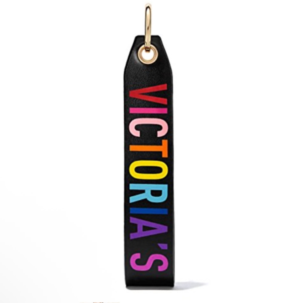 Victoria's Secret Black and Rainbow Keyring holder